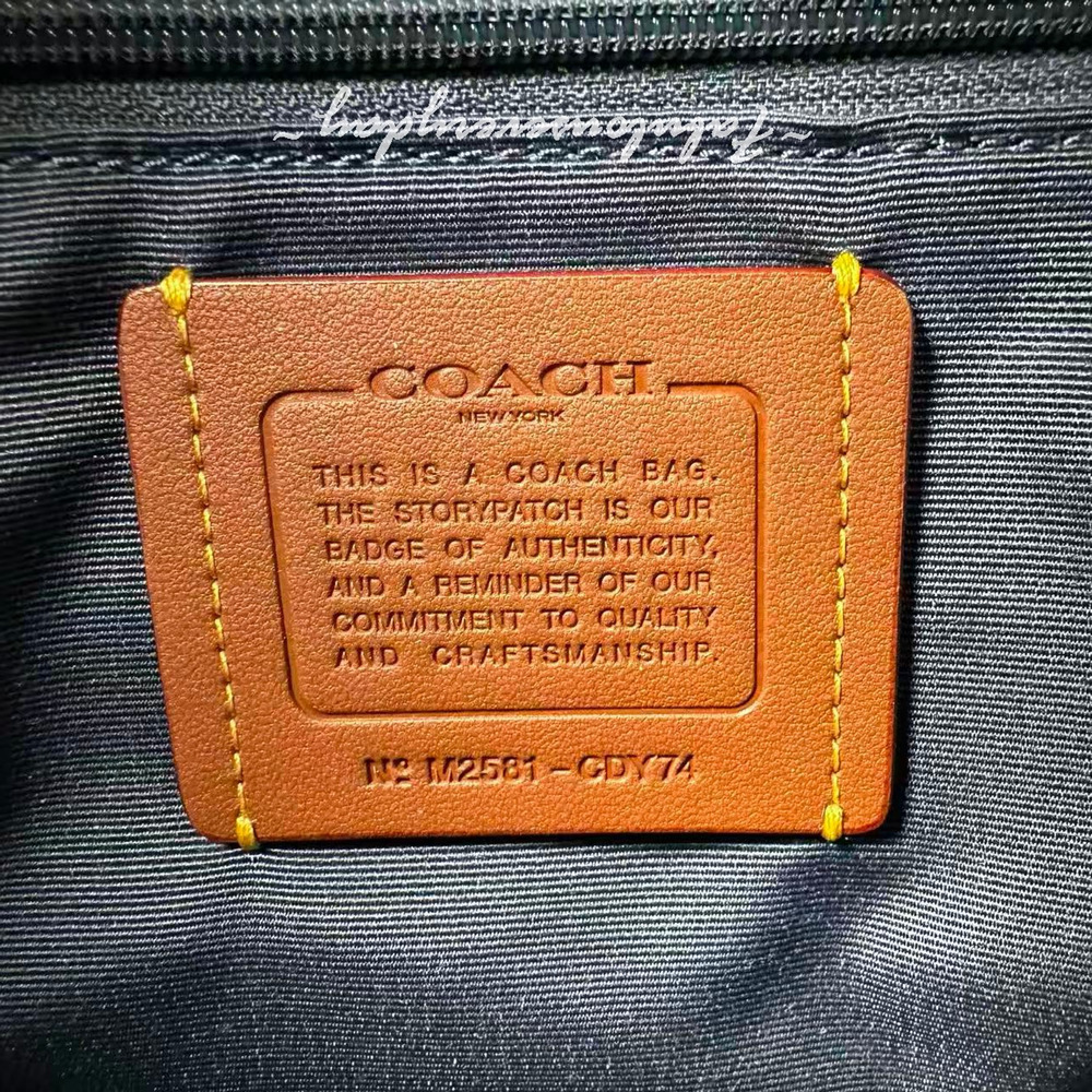 Coach Rowan Satchel Bag Crossbody In Loved Denim With Charms/Gold/Indigo CDY74 - Picture 8 of 9